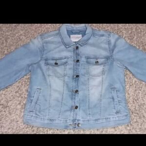 Women's Denim Social Standard By Sanctuary Jean Jacket Sz Large Color Blue...